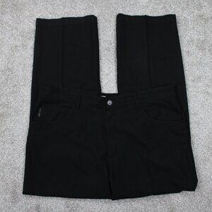 Alberto Tom Dress Pants Men 36x28 Black Ceramica Poly/Viscose Stretch Flat Front